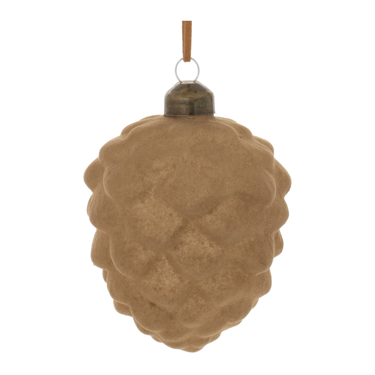Flocked-glass-pinecone-ornament-(set-of-12)-Christmas-Ornaments