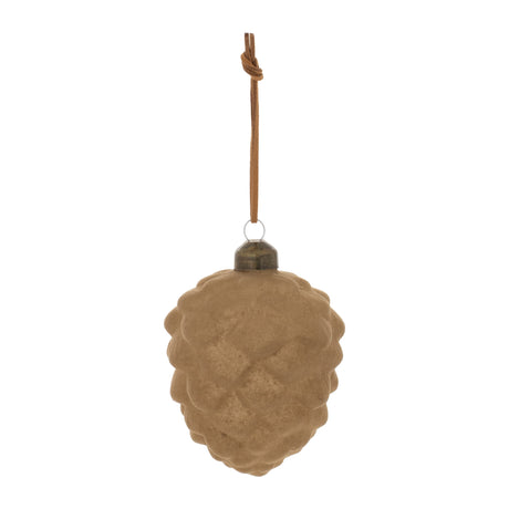 Flocked glass pinecone ornament (set of 12)