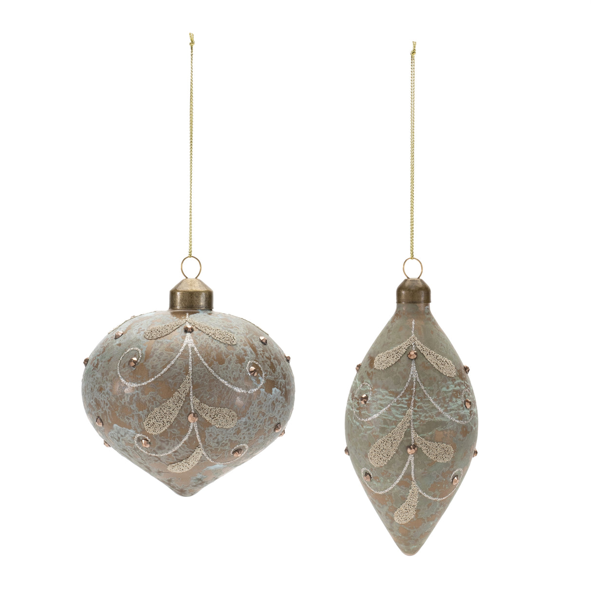 Beaded glass ornament (set of 12)