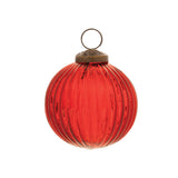 Ribbed glass ball ornament (set of 12)