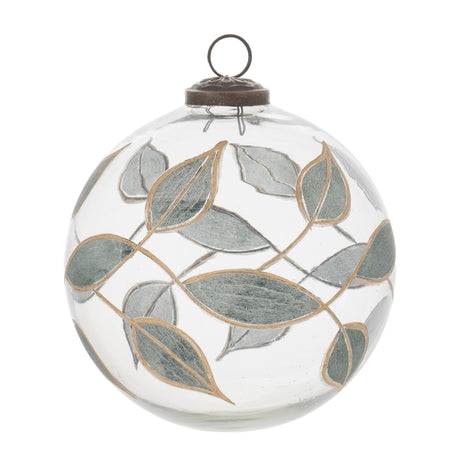 Leaf-etched-ball-ornament-(set-of-4)-Fall-Decor