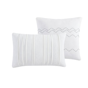 Sutton 6-Piece Ivory Textured Jacquard Comforter Ensemble