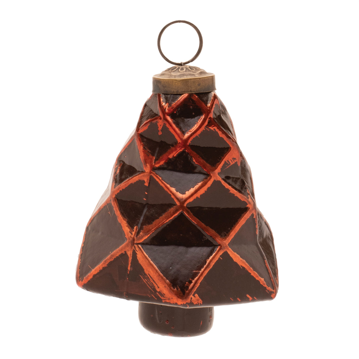 Textured glass tree and onion ornament (set of 6)