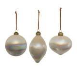 Cloudy iridescent glass ornament (set of 6)