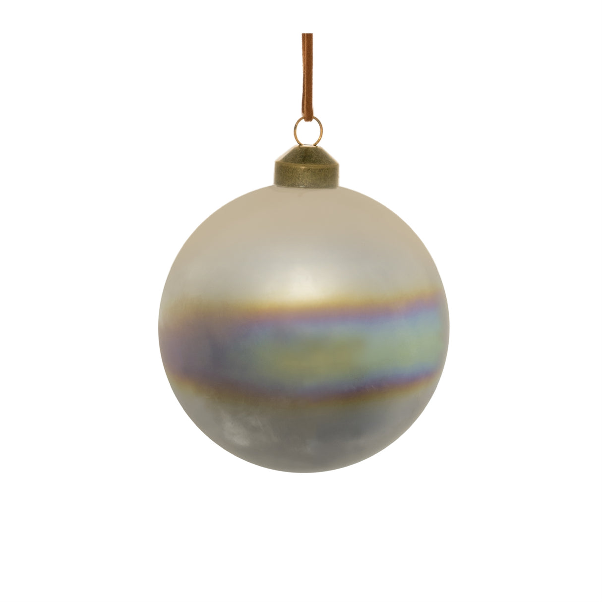 Cloudy iridescent glass ornament (set of 6)