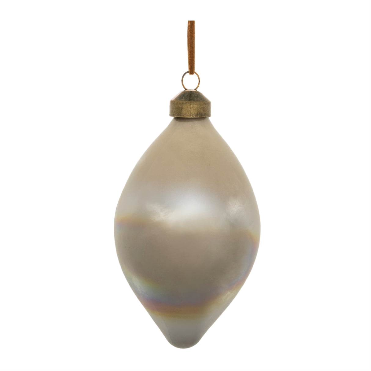 Cloudy iridescent glass ornament (set of 6)