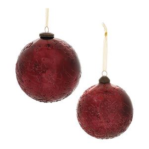 Crackled glass ball ornament (set of 4)