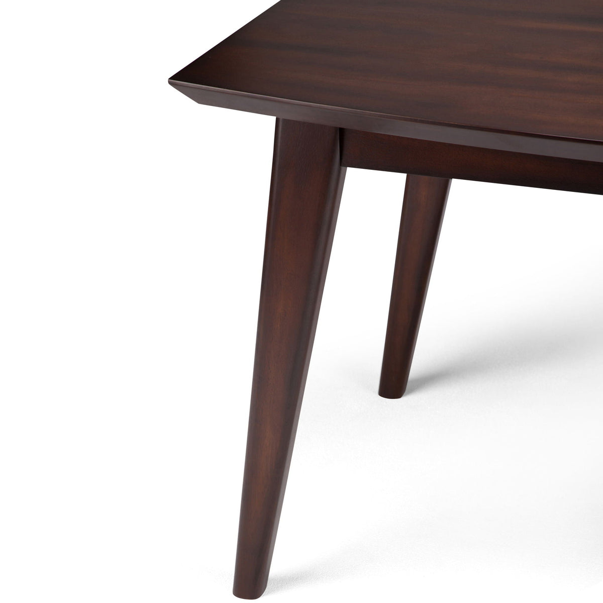 Rectangular Dining Table with Durable Solid Rubberwood Construction - Brown