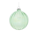 Iridescent ribbed glass ornament (set of 6)