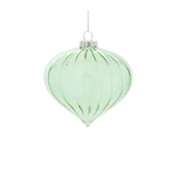 Iridescent ribbed glass ornament (set of 6)