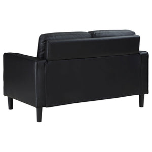 Ruth - 2 Piece Track Arm Sofa Set With Cushions - Black