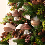 Beaded glass mushroom ornament (set of 6)