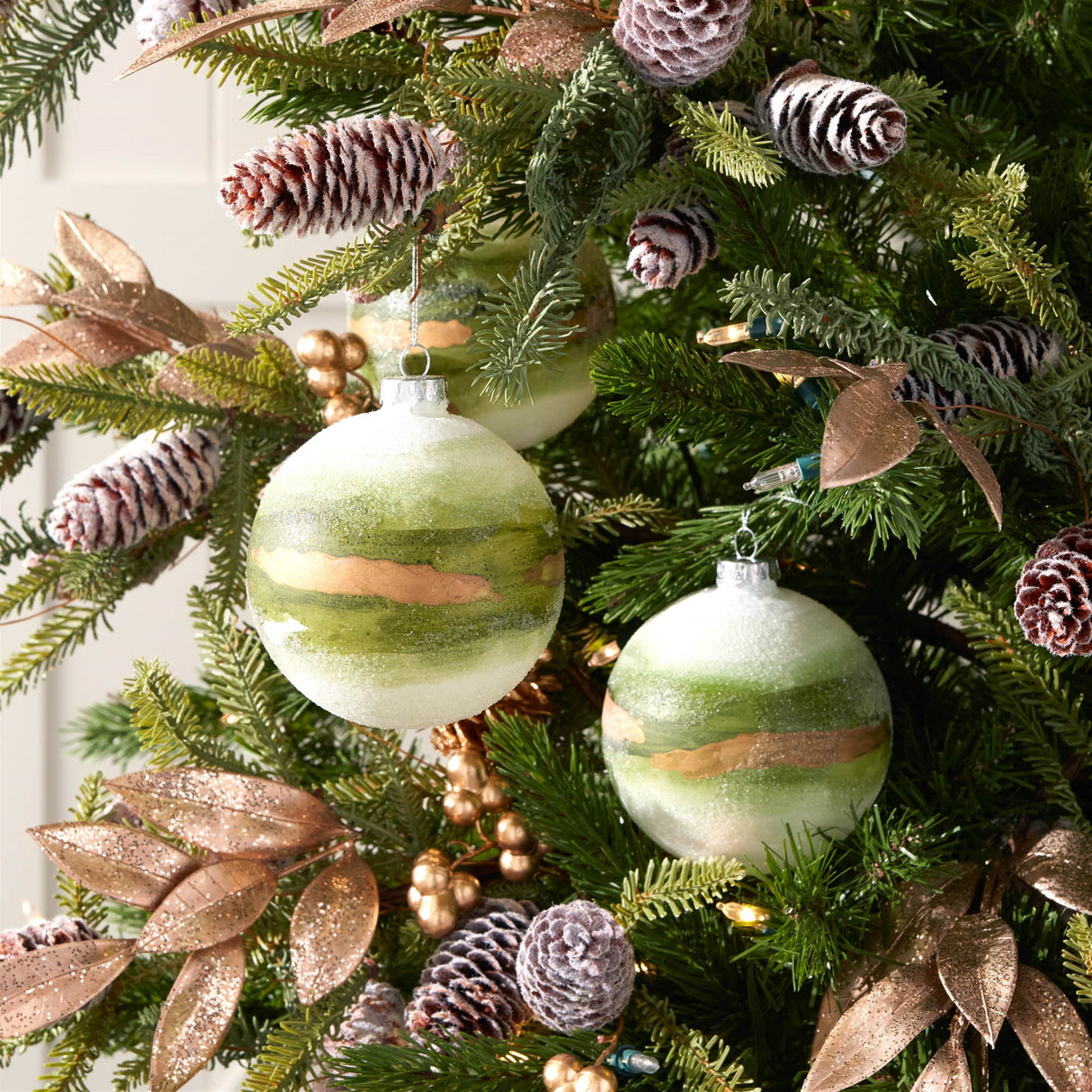 Beaded glass ball ornament (set of 6)