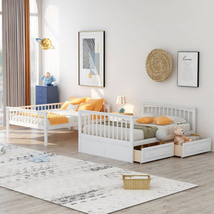 Bunk Bed With Drawers, Convertible Design