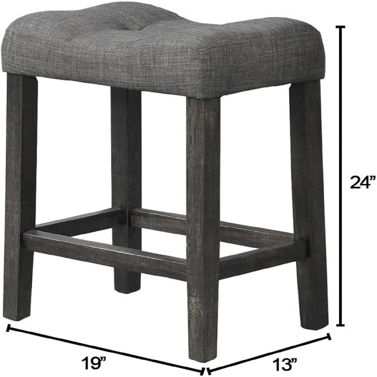 Transitional Counter Dining Set With 4 Tufted Stools