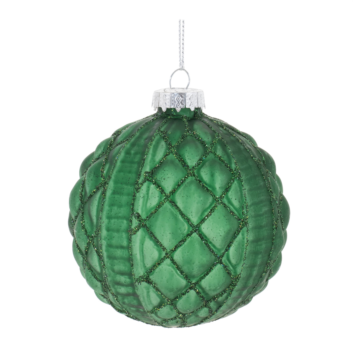 Glitter frosted glass ball ornament (set of 12)