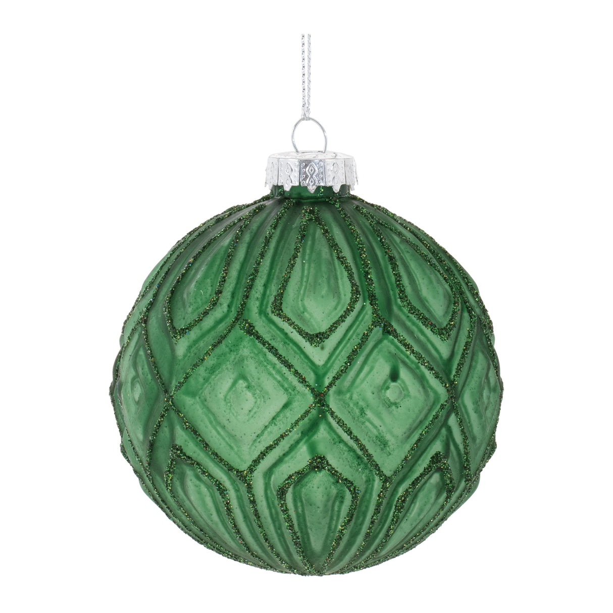 Glitter frosted glass ball ornament (set of 12)