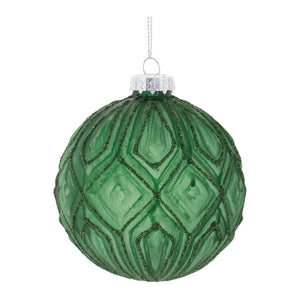 Glitter Frosted Glass Ball Ornament (Set of 12)