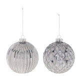 Glittered glass ball ornament (set of 6)