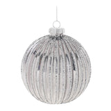 Glittered glass ball ornament (set of 6)