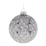 Glittered glass ball ornament (set of 6)