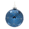 Geometric glittered glass ball ornament (set of 6)