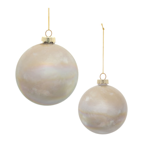 Iridescent cloudy glass ornament (set of 6)