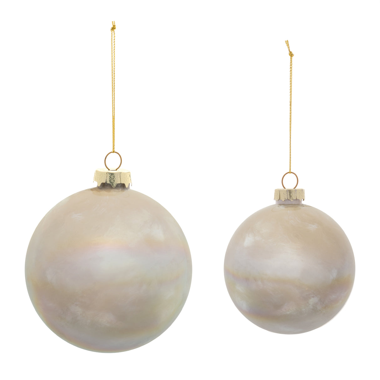 Iridescent cloudy glass ornament (set of 6)