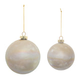 Iridescent cloudy glass ornament (set of 6)