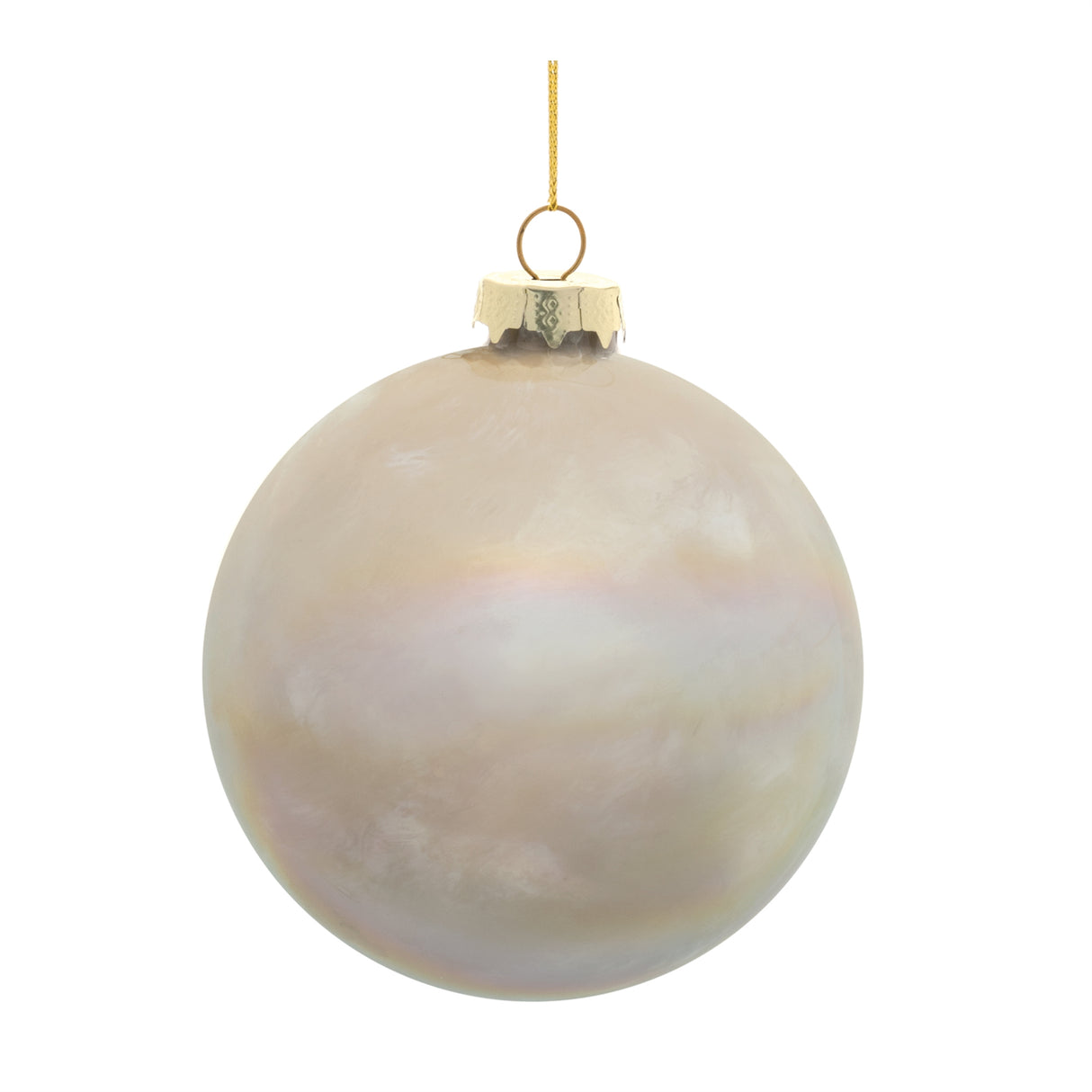 Iridescent cloudy glass ornament (set of 6)