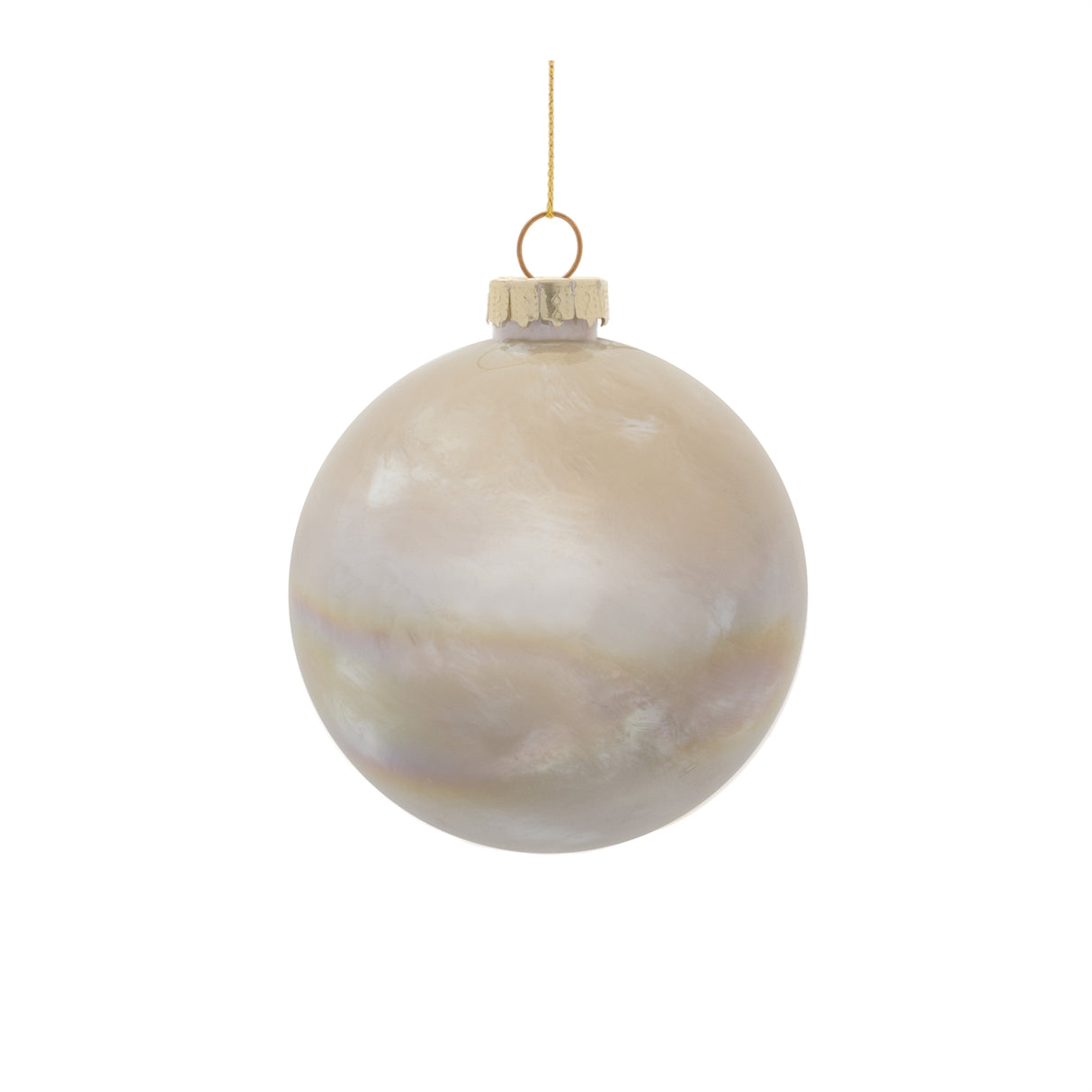 Iridescent cloudy glass ornament (set of 6)