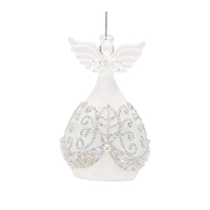 Beaded glass angel ornament (set of 4)