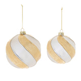 Distressed glass ball ornament (set of 6)