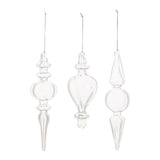 Clear glass finial ornament (set of 12)