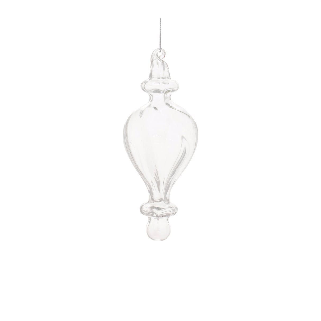 Clear glass finial ornament (set of 12)