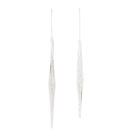 Clear glass icicle drop ornament (set of 12)