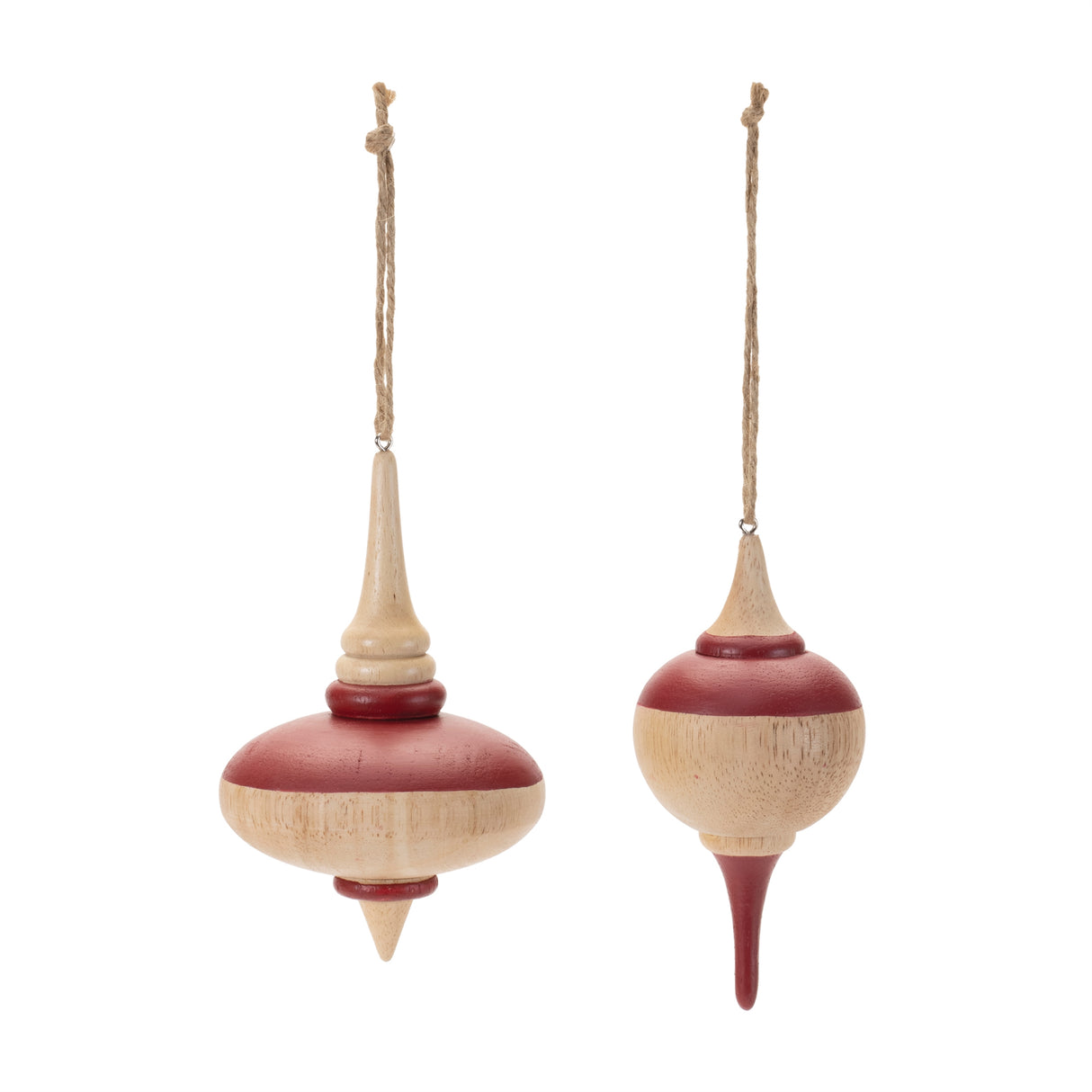 Oak wood top ornament (set of 12)