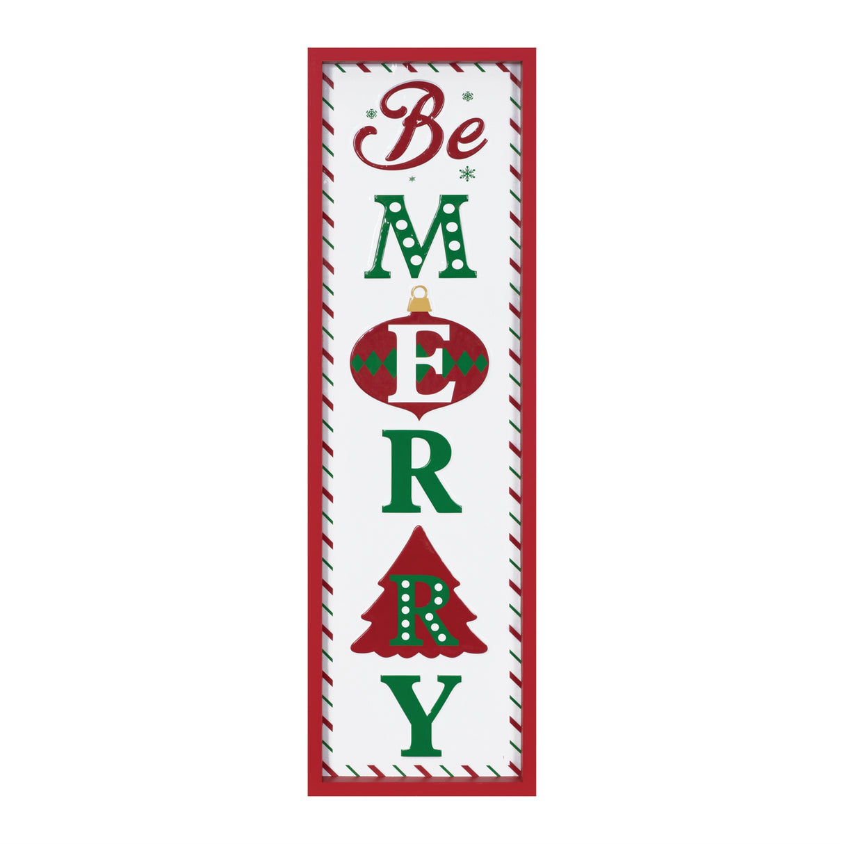 Metal be merry sentiment sign 30"h