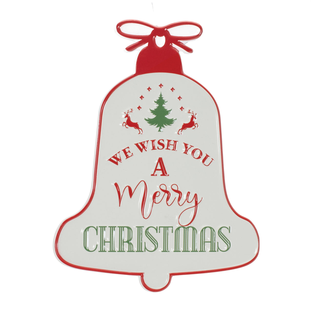 Metal merry christmas bell sign 9.75"h