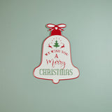 Metal merry christmas bell sign 9.75"h