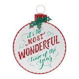Metal holiday sentiment ornament sign 16"h