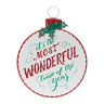 Metal holiday sentiment ornament sign 16"h