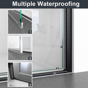 34"W x 72"H Frameless Circular Pivot Shower Door in Matte
