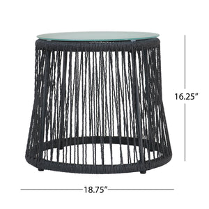 Boho Southport Side Table with Glass Top