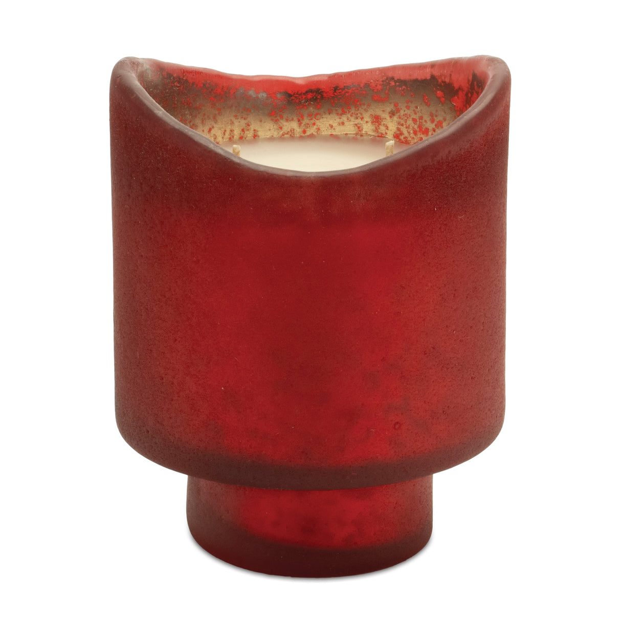 Wassail scented soy candle with frosted glass holder (set of 2)