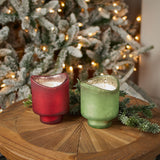 Wassail scented soy candle with frosted glass holder (set of 2)