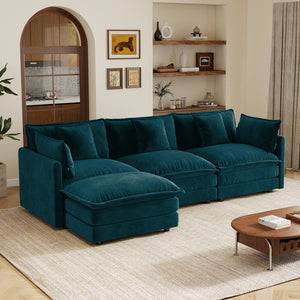 Oversize 3-Seater Sofa with Ottoman