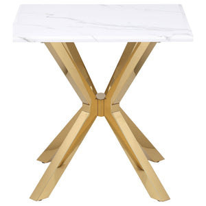 Maciel - 2 Piece Marble Coffee And End Table Set With Base Marble - White Marble