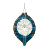 Plaid glass reflector ornament (set of 12)