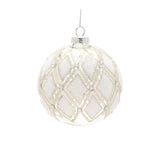 Jeweled diamond glass ornament (set of 6)